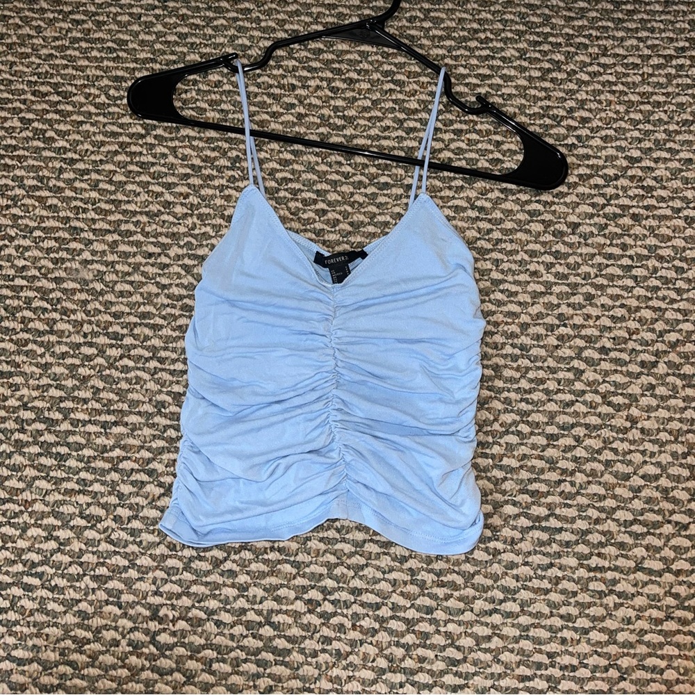 Baby blue cinched tank top